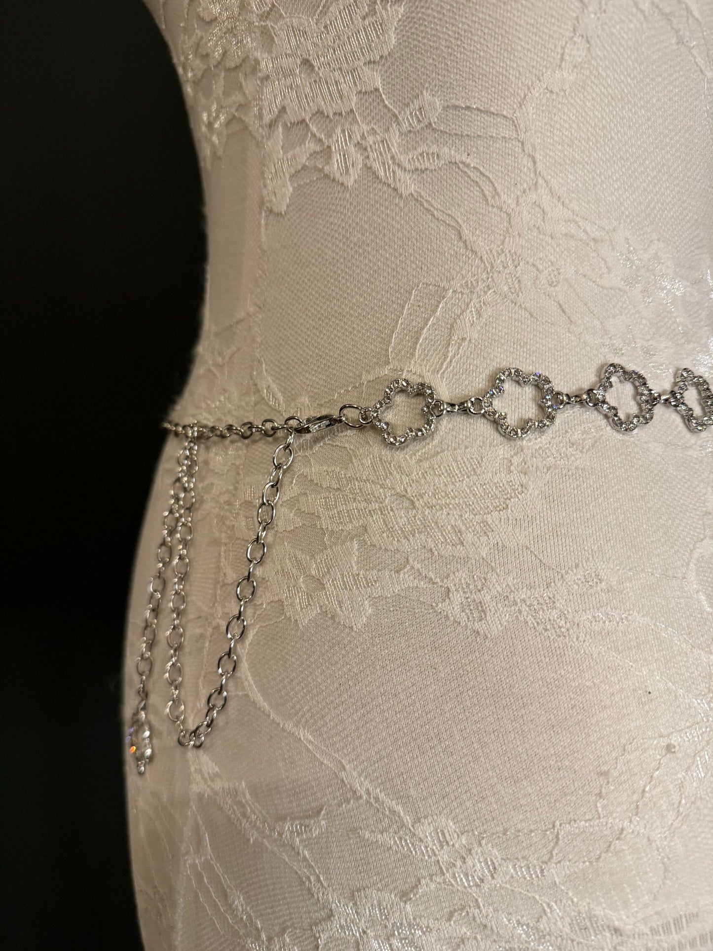 X-long Rhinestone Belt, Metal Belt, Teen Sizes, 18”-60”, Fan Design, Fan Collection, Silver Metal belt, Fashion Accessory, Bridal, Gift