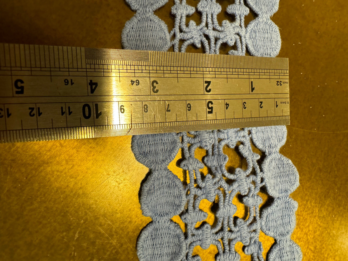 Blue Lace Trim, 8.5cm Wide, Sewing Embellishment
