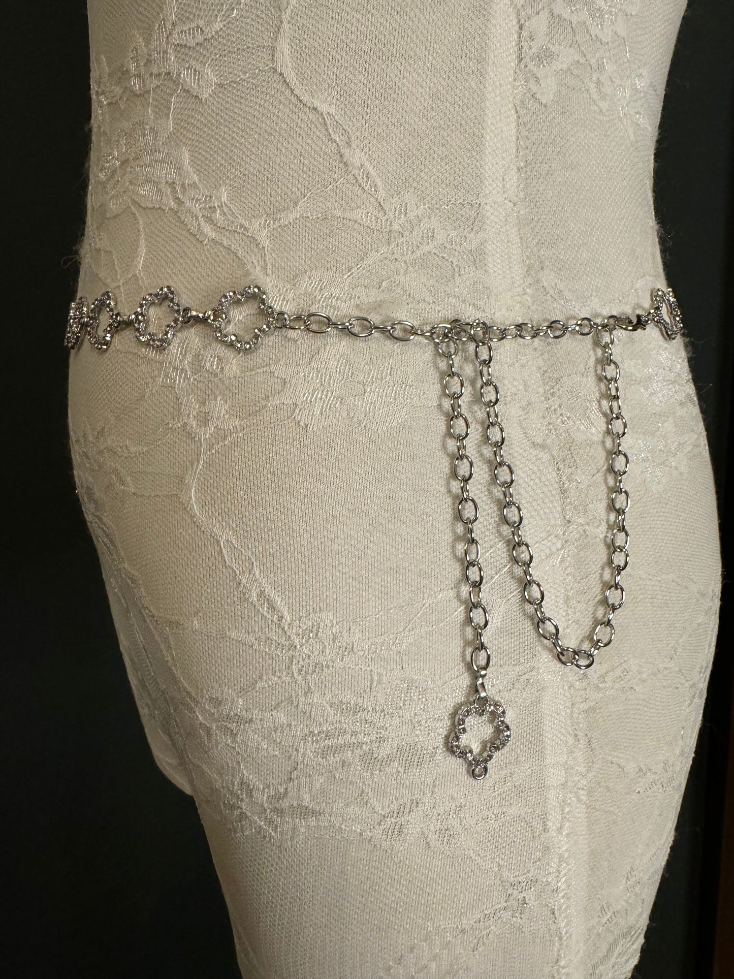 X-long Rhinestone Belt, Metal Belt, Teen Sizes, 18”-60”, Fan Design, Fan Collection, Silver Metal belt, Fashion Accessory, Bridal, Gift