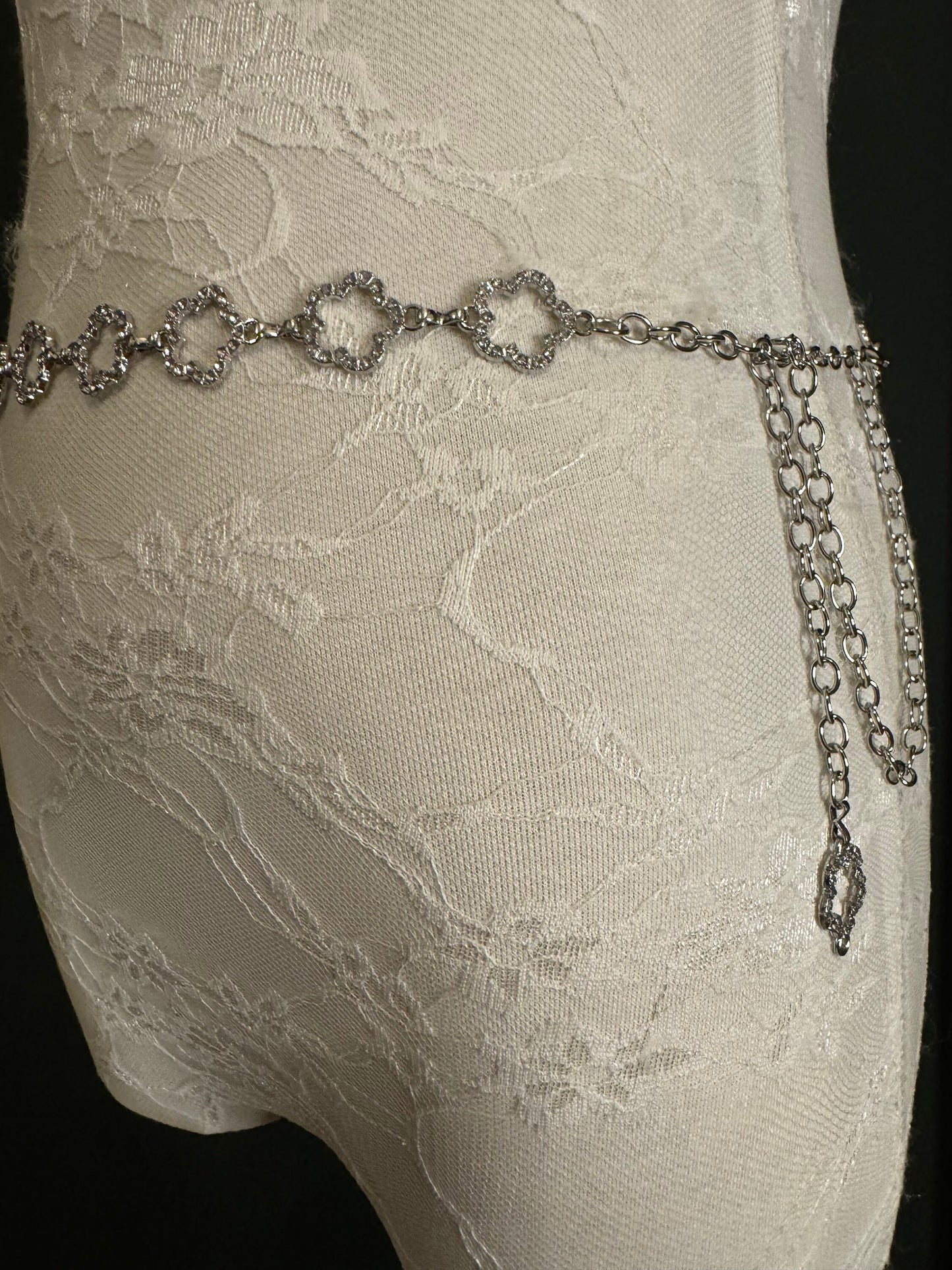 X-long Rhinestone Belt, Metal Belt, Teen Sizes, 18”-60”, Fan Design, Fan Collection, Silver Metal belt, Fashion Accessory, Bridal, Gift