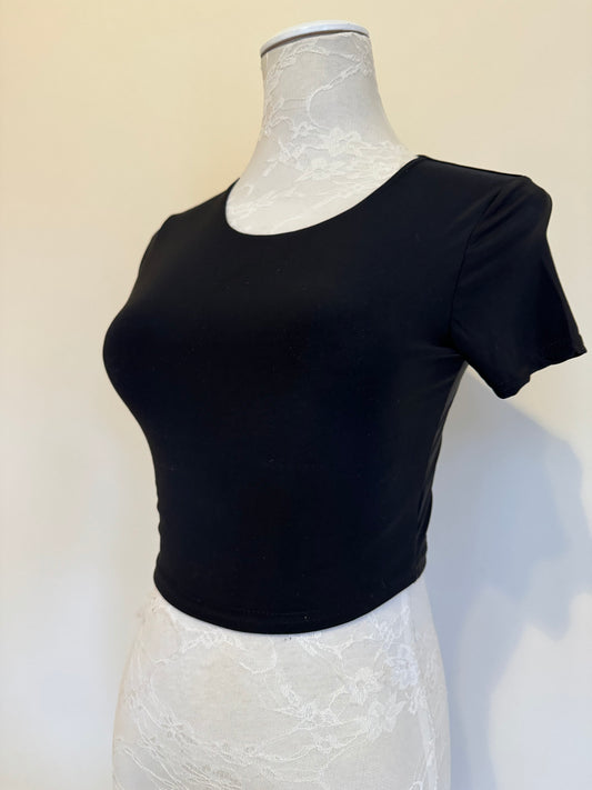Black Crop Top, Soft Touch Fabric, Black, Handmade, Super Soft Fabric, Ethically Made, FAN Deisgn