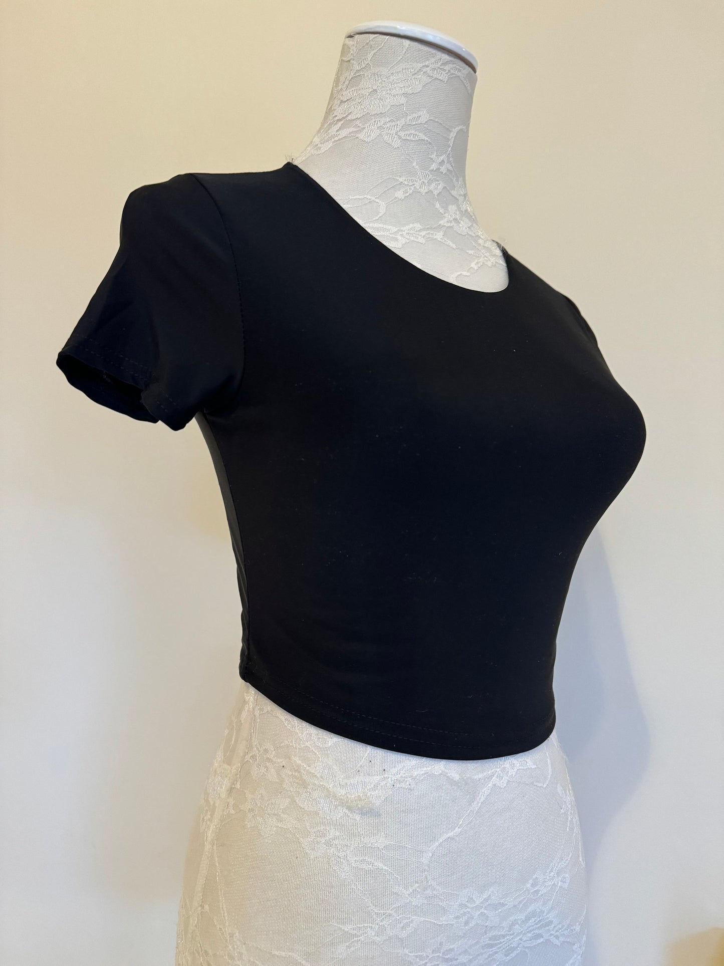 Black Crop Top, Soft Touch Fabric, Black, Handmade, Super Soft Fabric, Ethically Made, FAN Deisgn