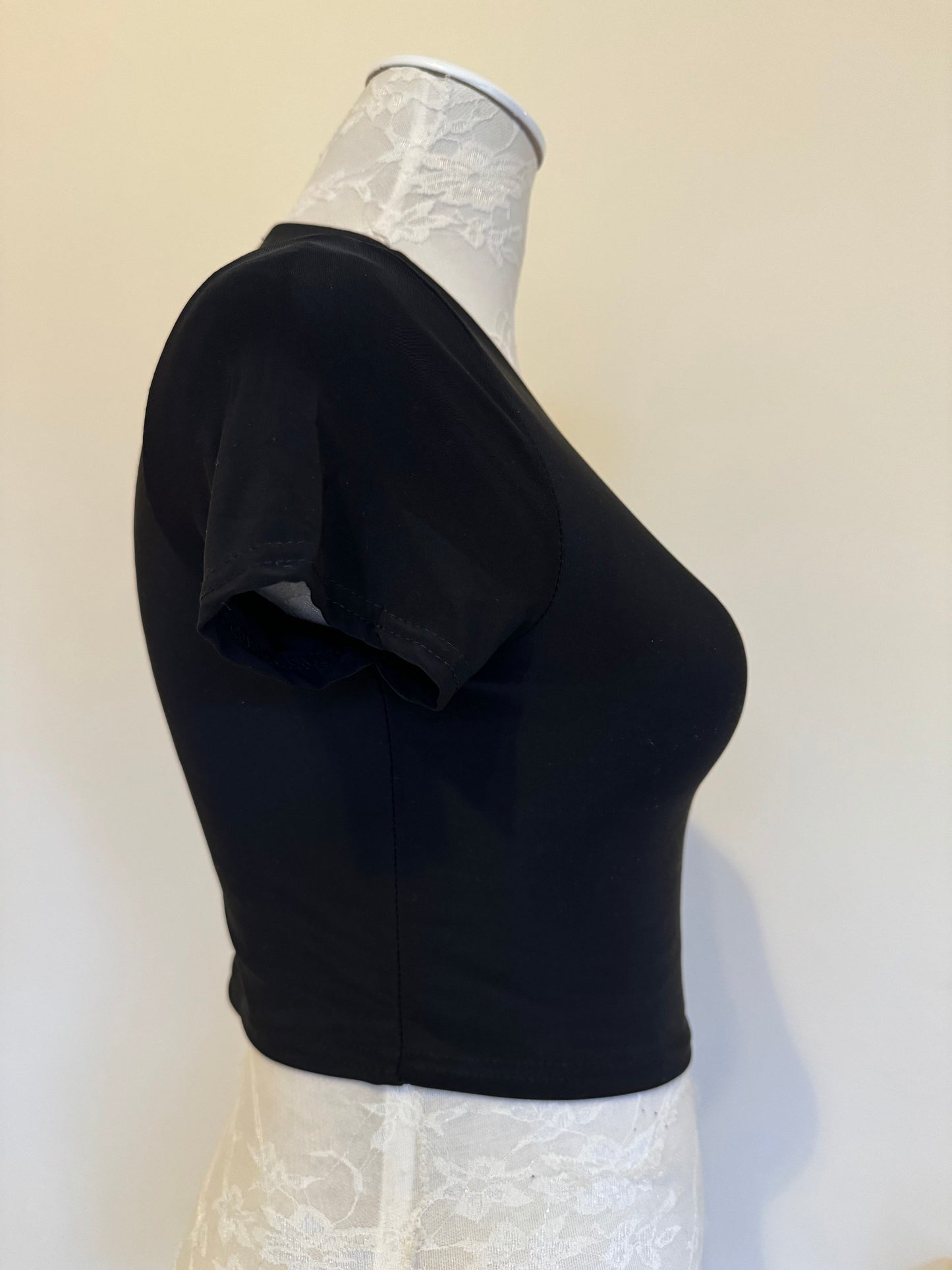 Black Crop Top, Soft Touch Fabric, Black, Handmade, Super Soft Fabric, Ethically Made, FAN Deisgn