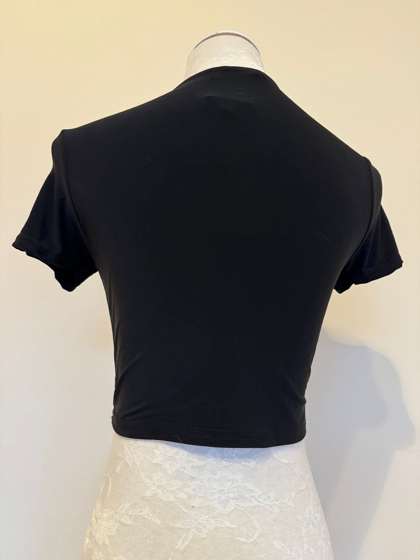 Black Crop Top, Soft Touch Fabric, Black, Handmade, Super Soft Fabric, Ethically Made, FAN Deisgn