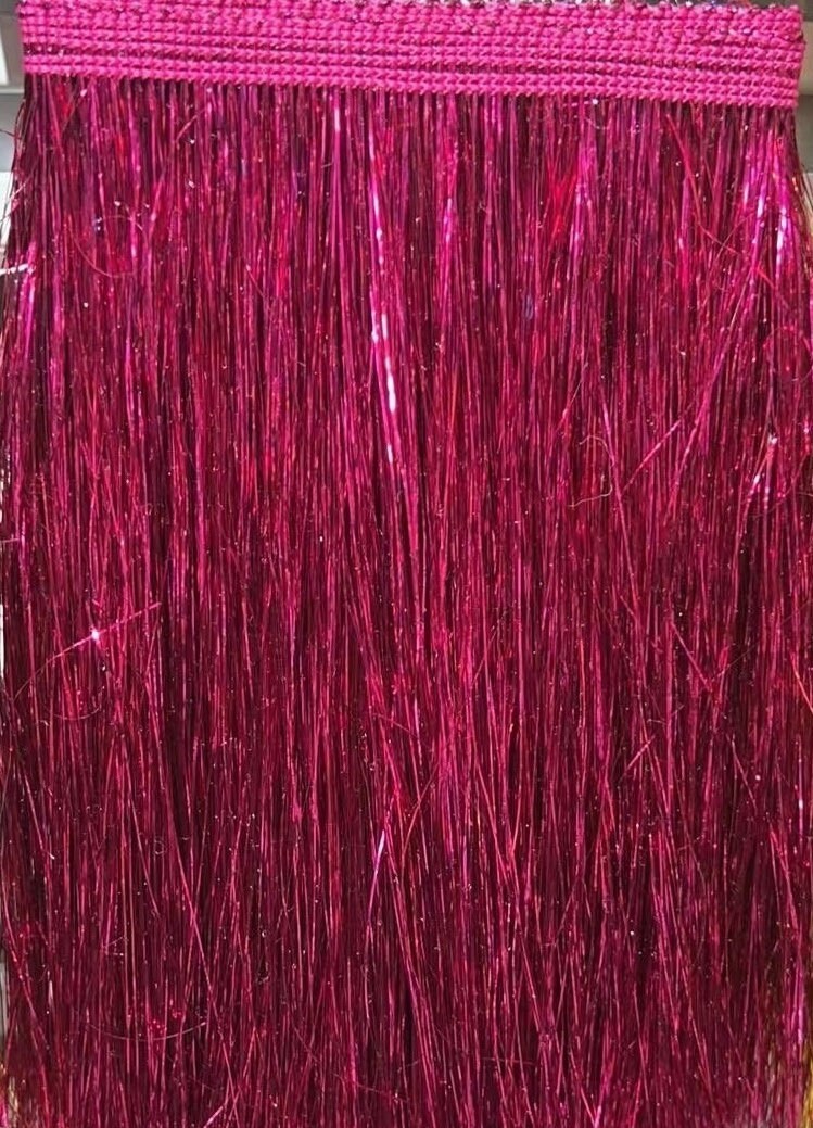 8” Wide Fringe, 17 Colours, Tinsel Fringe, Tassel Fringe, Dance Costume Trimming, Clothing, Crafting, High Dense Quality, Rose Gold