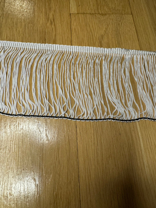 4” wide fringe, elegant fringe, Ivory, quality fringe, Dense Quality fringe, UK made Very High Quality, Furnishing, Looped Fringe Trimming