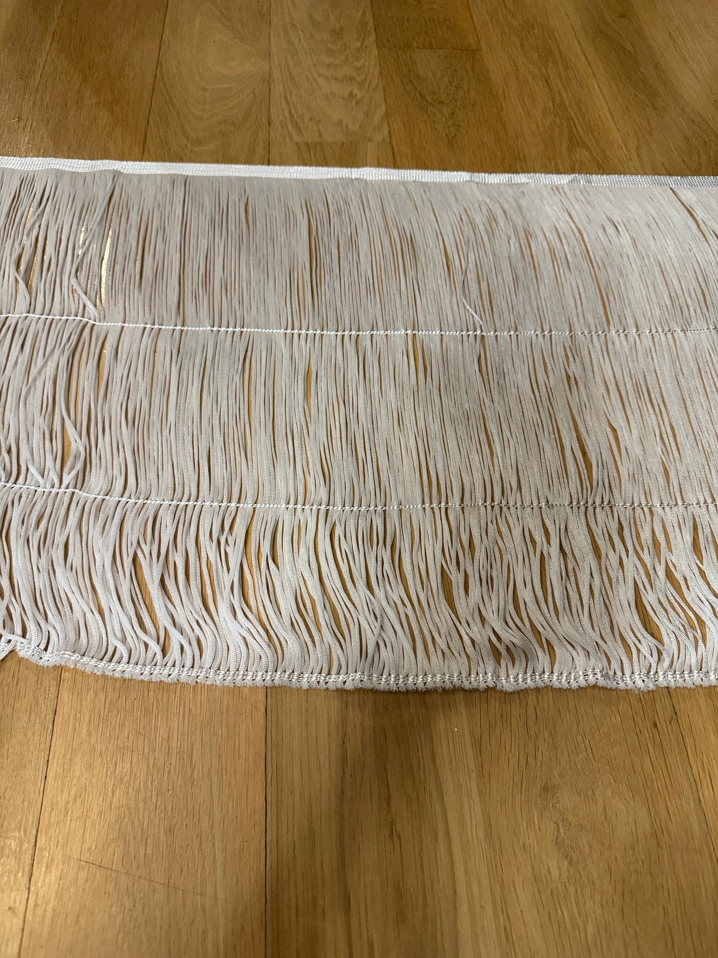 White Dense Fringe Trimming, Furnishing Decor, 16” Wide