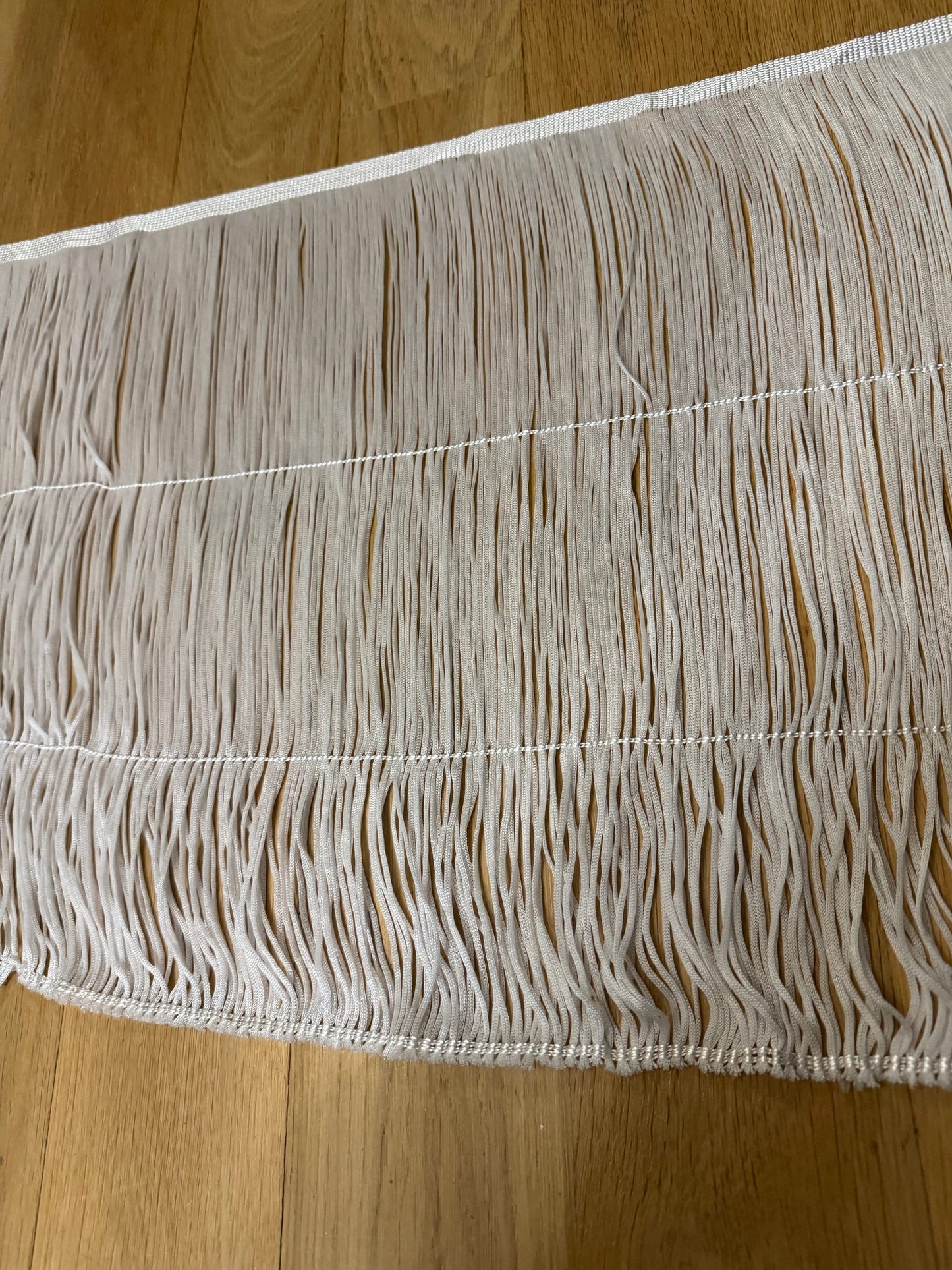 White Dense Fringe Trimming, Furnishing Decor, 16” Wide