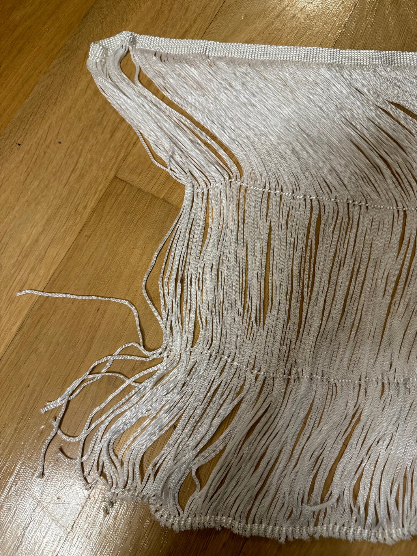 White Dense Fringe Trimming, Furnishing Decor, 16” Wide