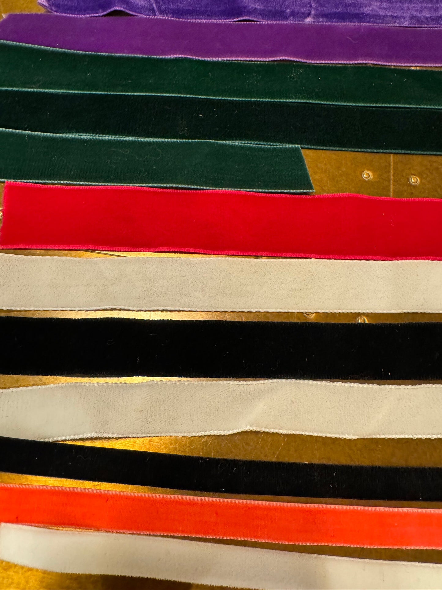 Velvet Ribbon, Rigid Velvet Ribbon, Elasticated Velvet Ribbon, Colours, Soft Velvet Ribbon