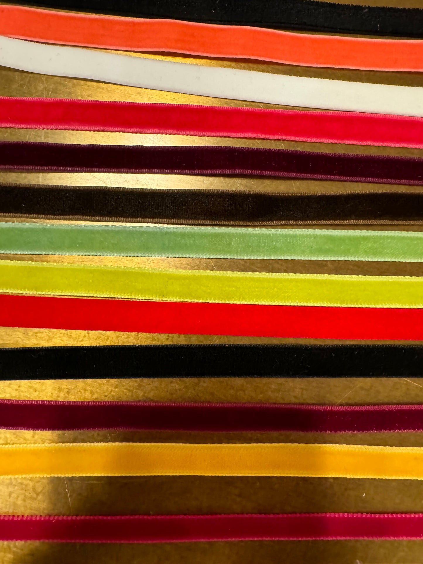 Velvet Ribbon, Rigid Velvet Ribbon, Elasticated Velvet Ribbon, Colours, Soft Velvet Ribbon