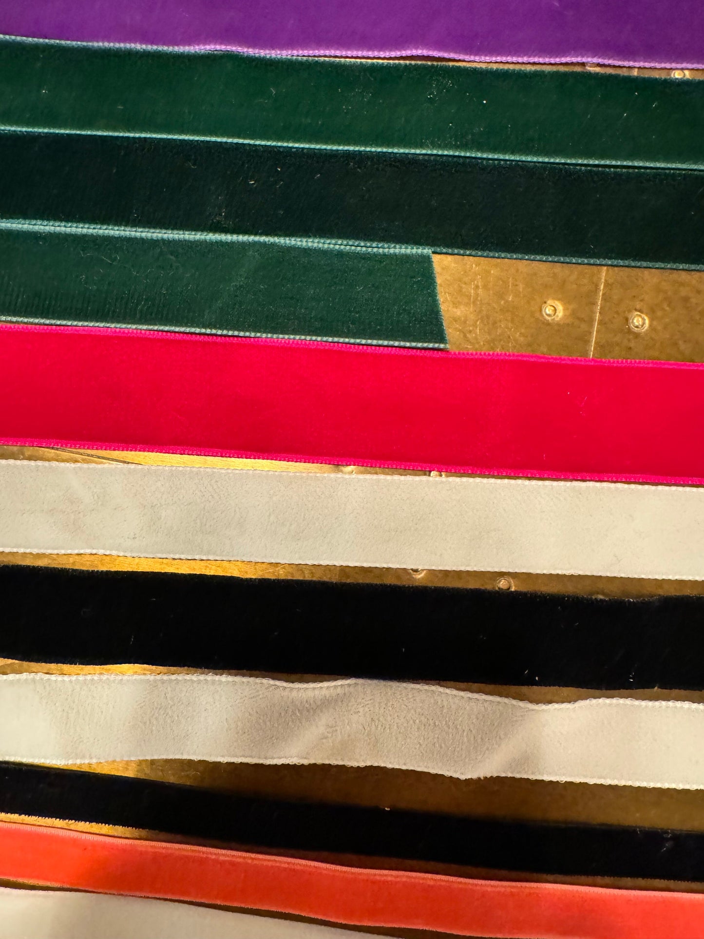 Velvet Ribbon, Rigid Velvet Ribbon, Elasticated Velvet Ribbon, Colours, Soft Velvet Ribbon