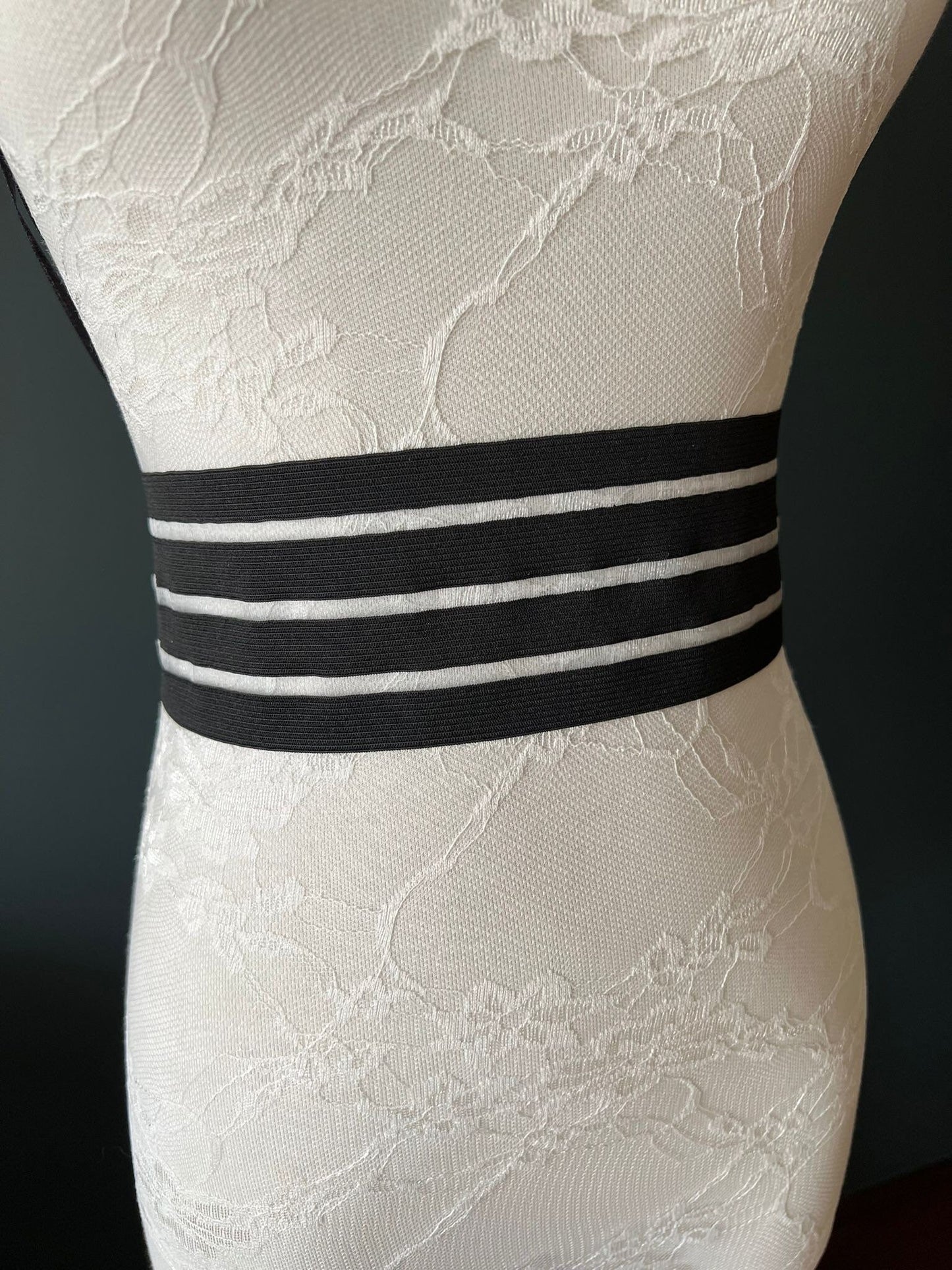 7cm Wide 4 Row Elastic Band, Swimwear Belt Waist Trim