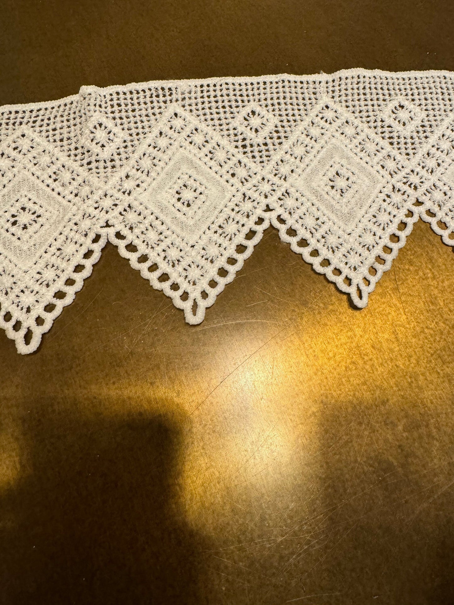 Ivory Deep V Lace Trim, Scalloped Edge, Dress & Craft Projects
