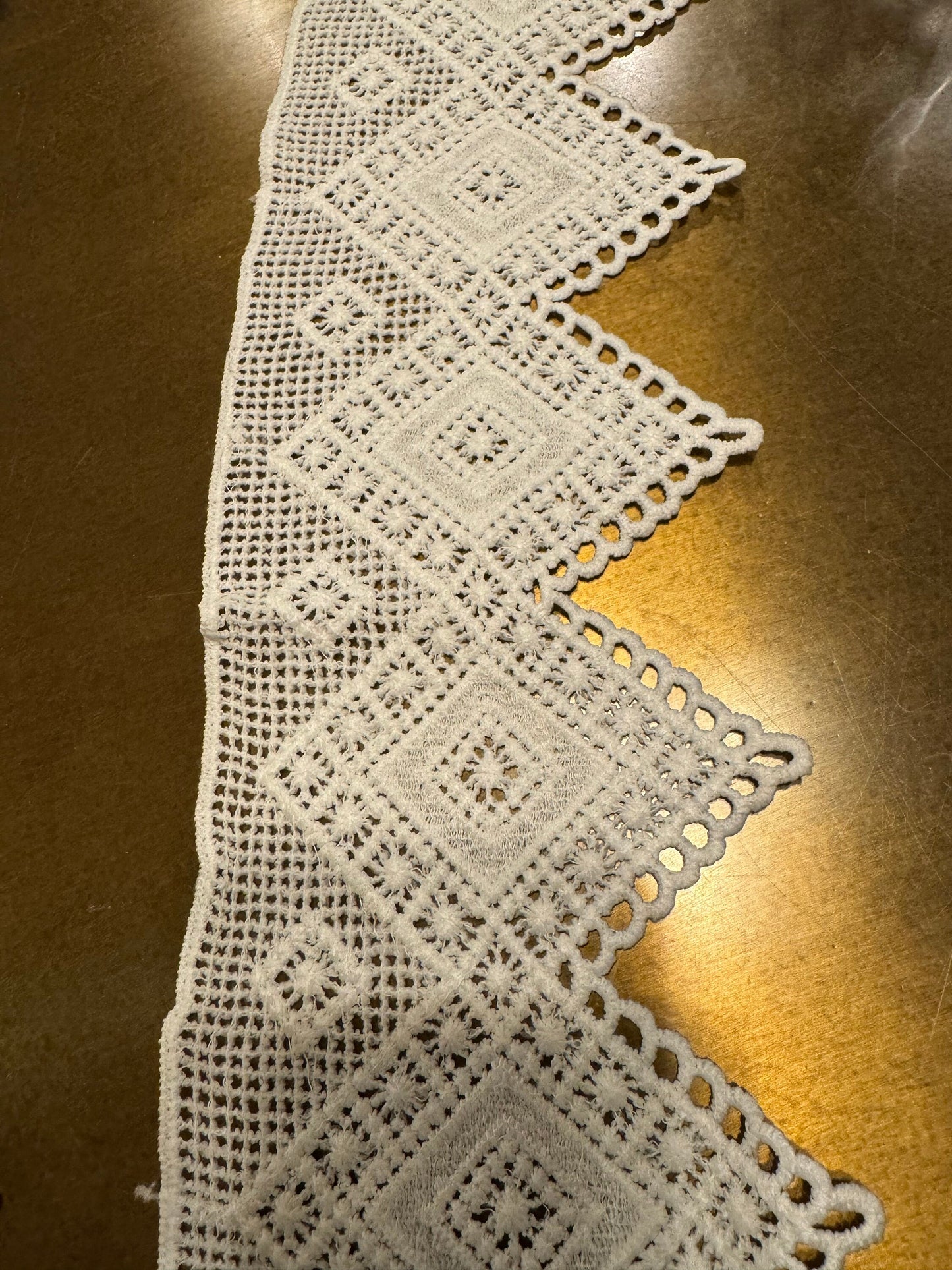 Ivory Deep V Lace Trim, Scalloped Edge, Dress & Craft Projects