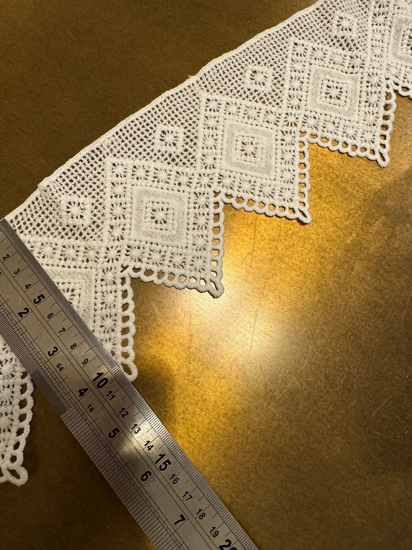 Ivory Deep V Lace Trim, Scalloped Edge, Dress & Craft Projects