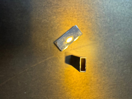 2x Gold Metal Tube, Light Gold Colour, 3cm x 1.2cm