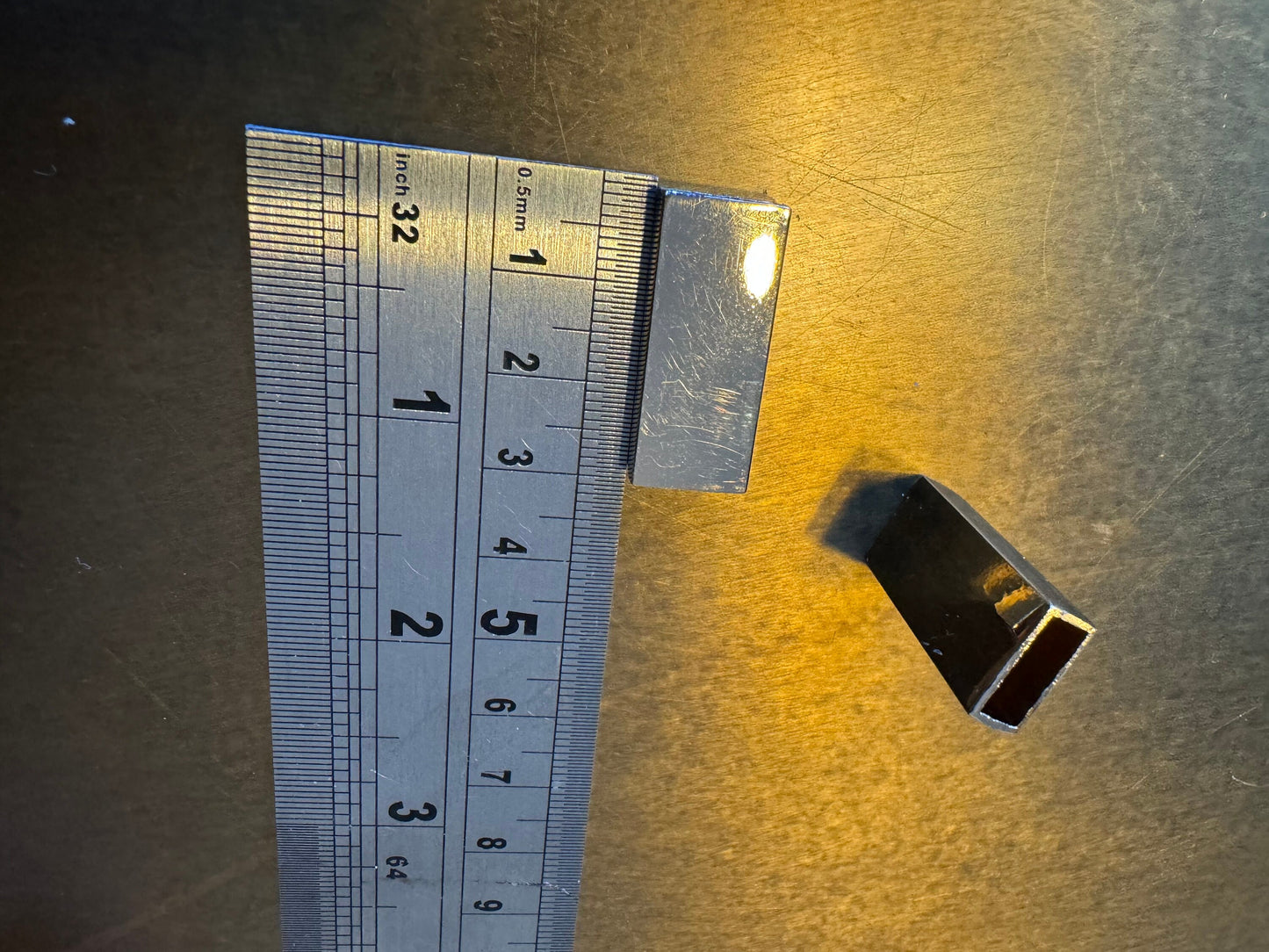 2x Gold Metal Tube, Light Gold Colour, 3cm x 1.2cm
