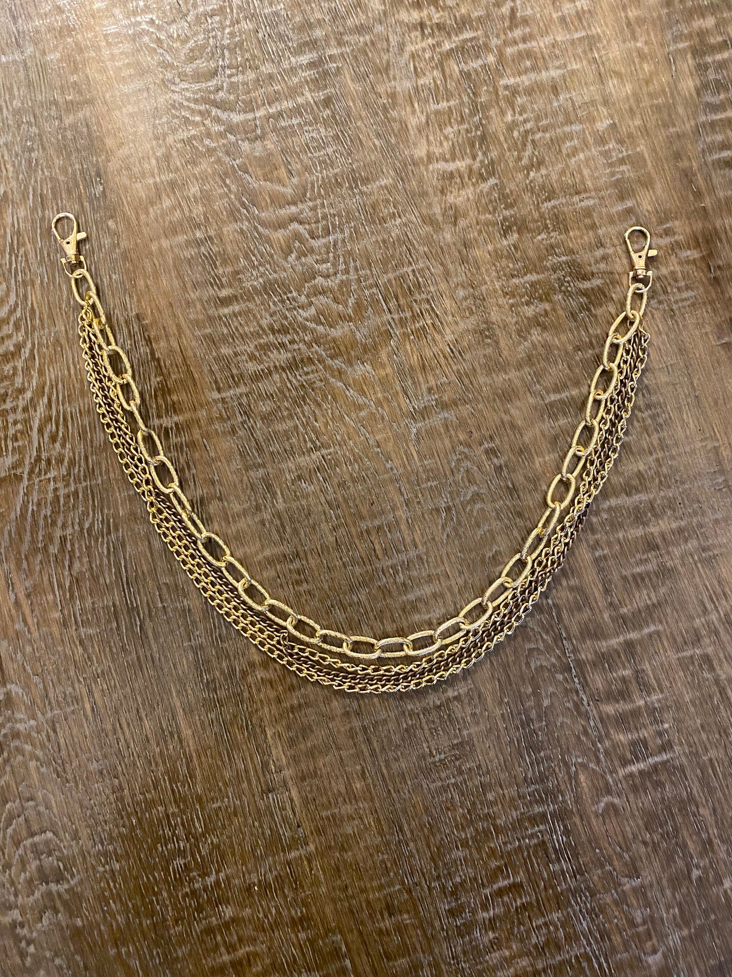 Gold Layered Jeans Chain,  Handmade to Measure