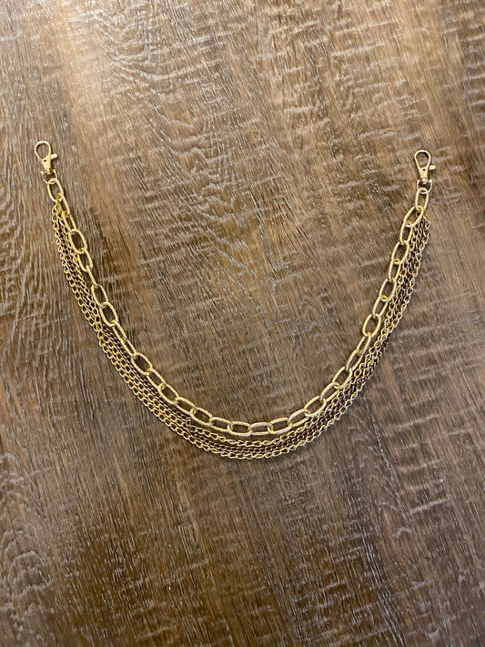 Gold Layered Jeans Chain,  Handmade to Measure
