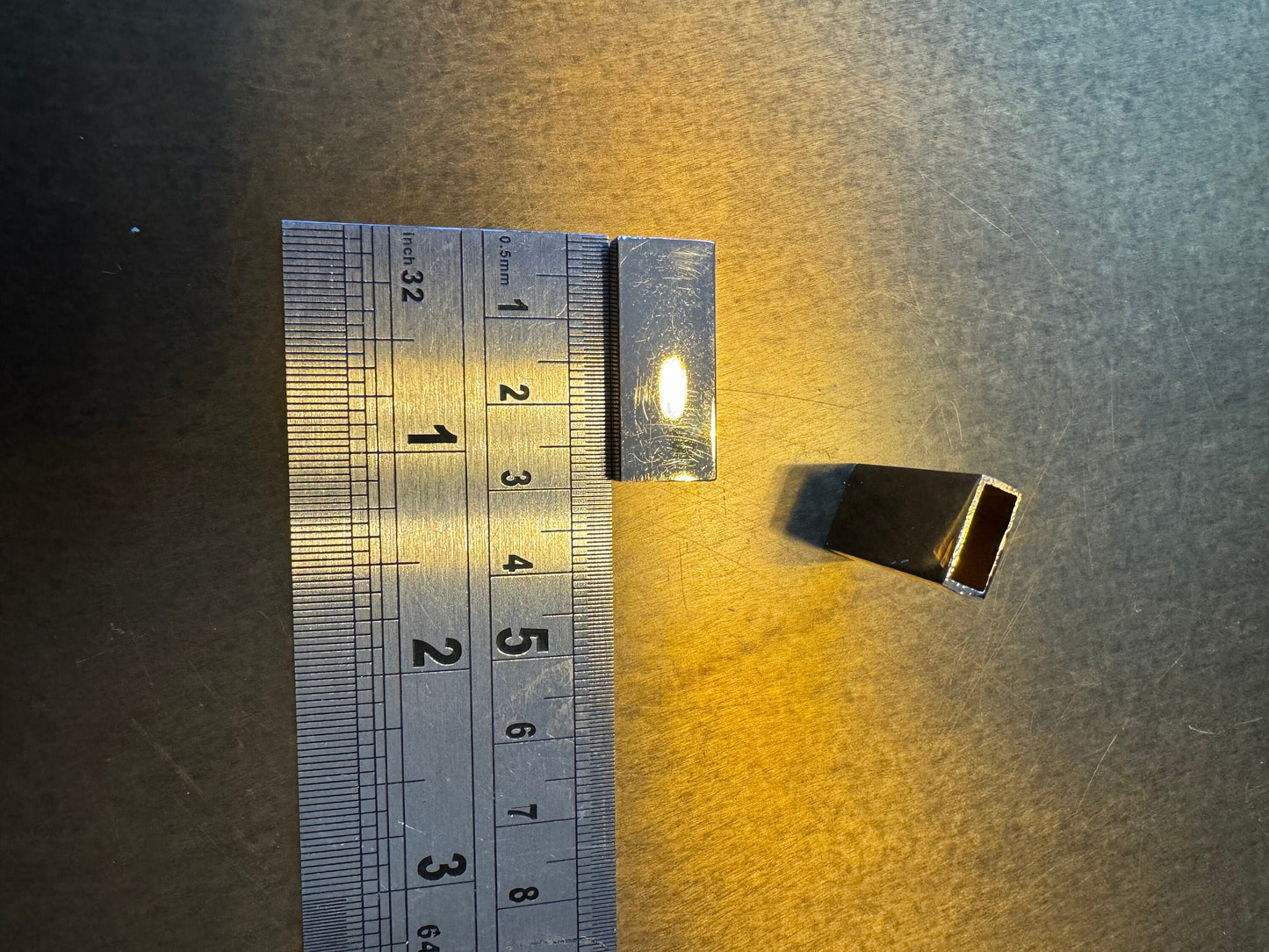 2x Gold Metal Tube, Light Gold Colour, 3cm x 1.2cm
