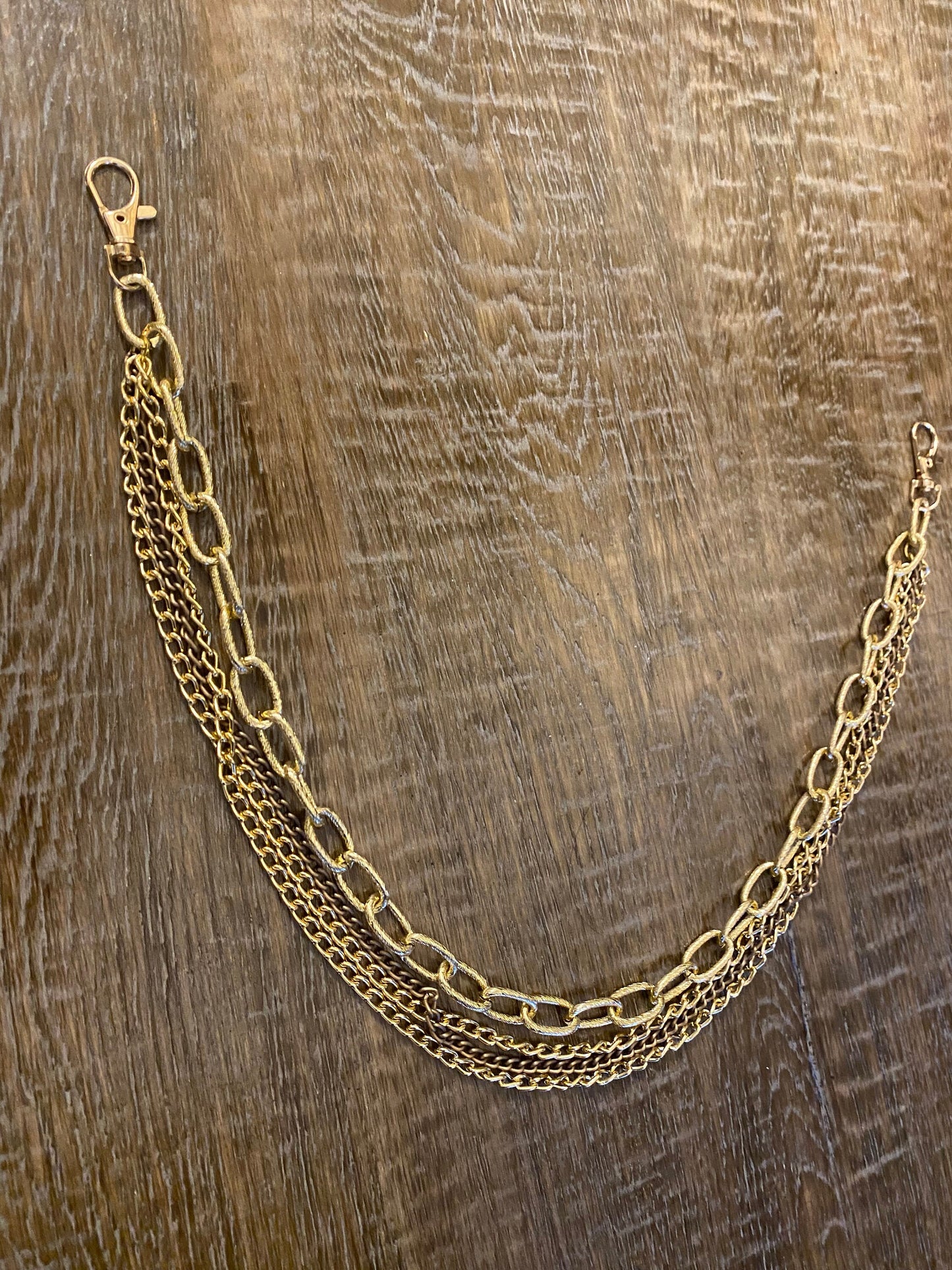 Gold Layered Jeans Chain,  Handmade to Measure