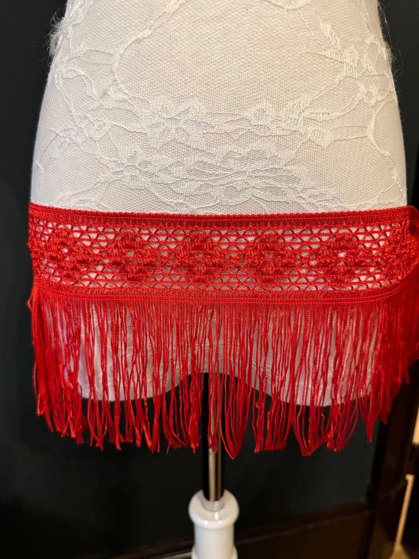 Red Fringe Trim, 6" Wide, UK Made, FAN Exclusive