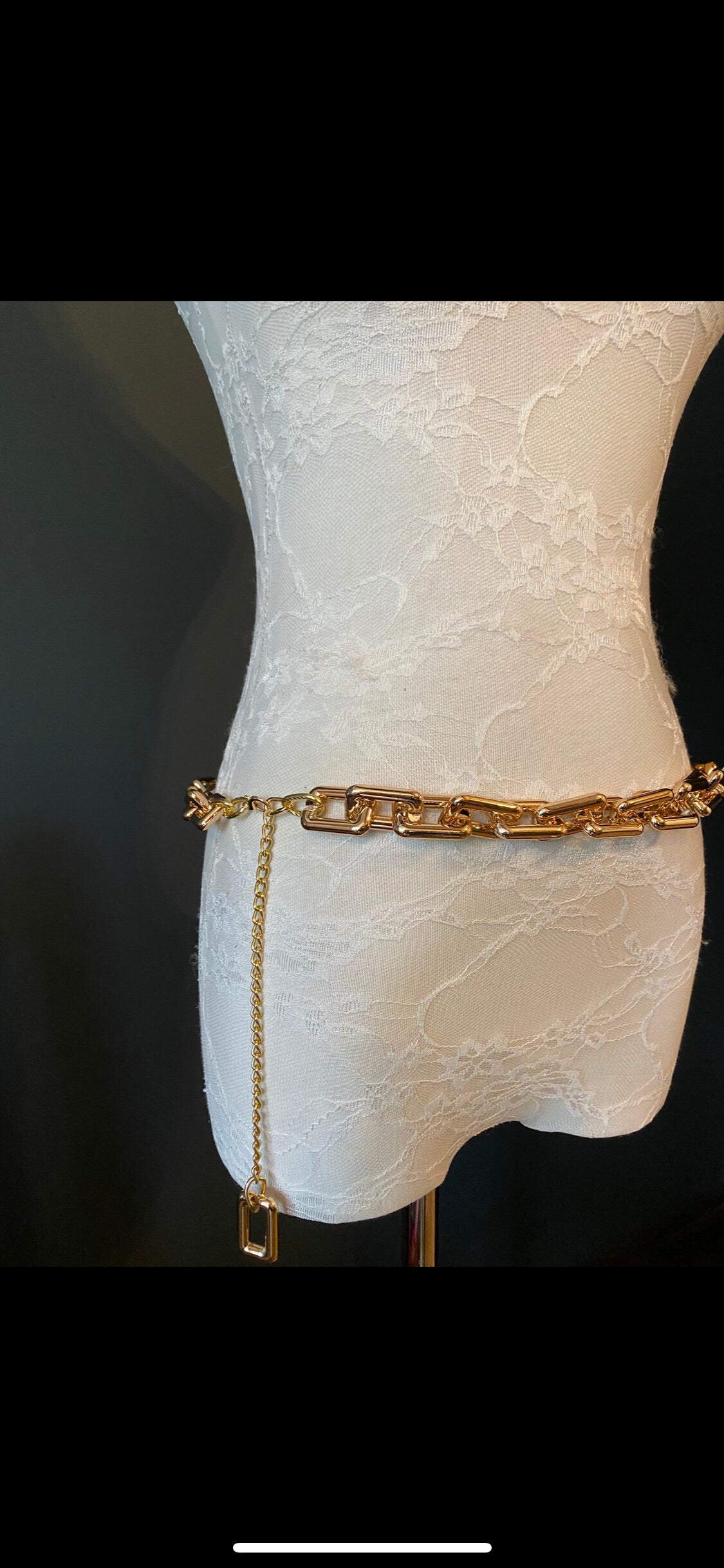 X-long Belt, Chain Link Belt, Fashion Belt, Rose Gold Link Belts, Light Wight, Rose Gold, UK Sizes 4-36