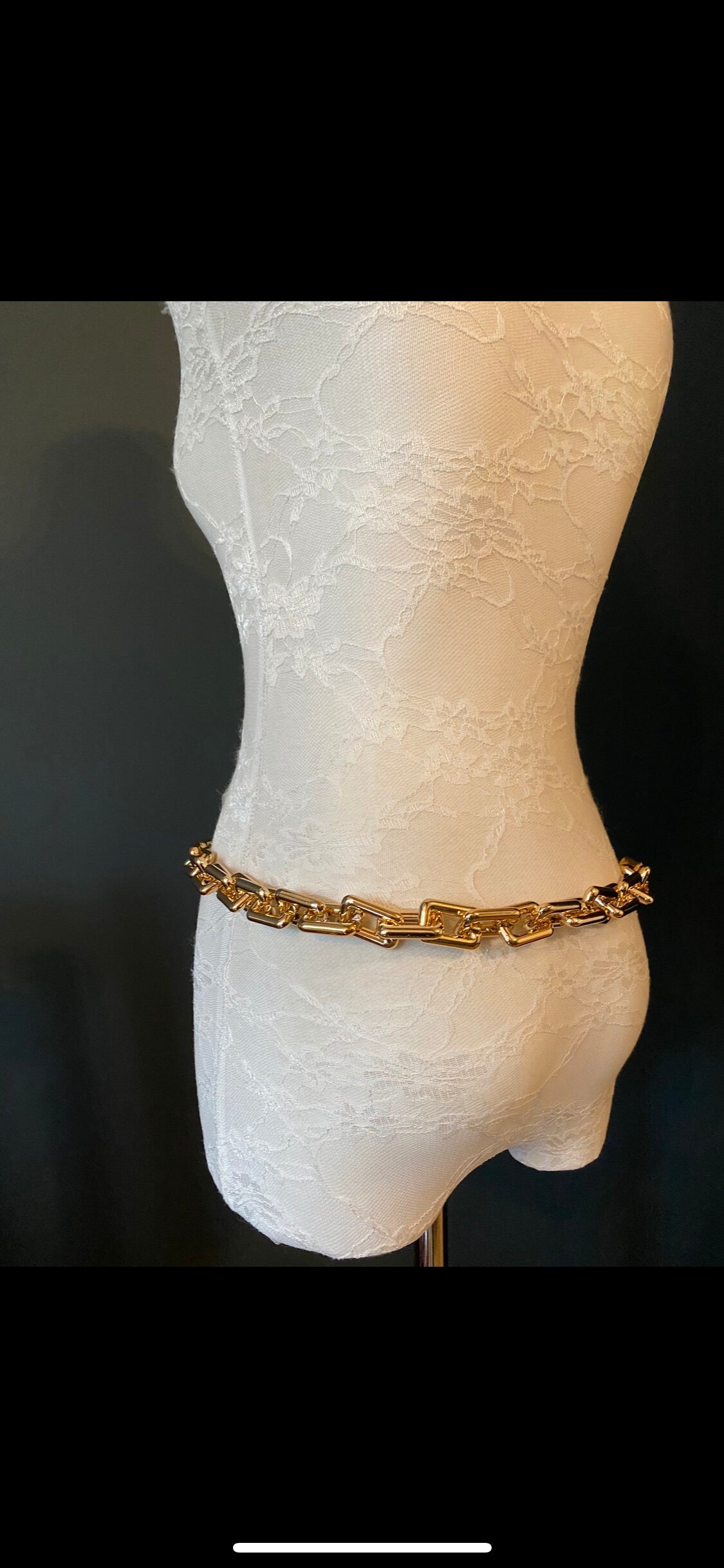 X-long Belt, Chain Link Belt, Fashion Belt, Rose Gold Link Belts, Light Wight, Rose Gold, UK Sizes 4-36