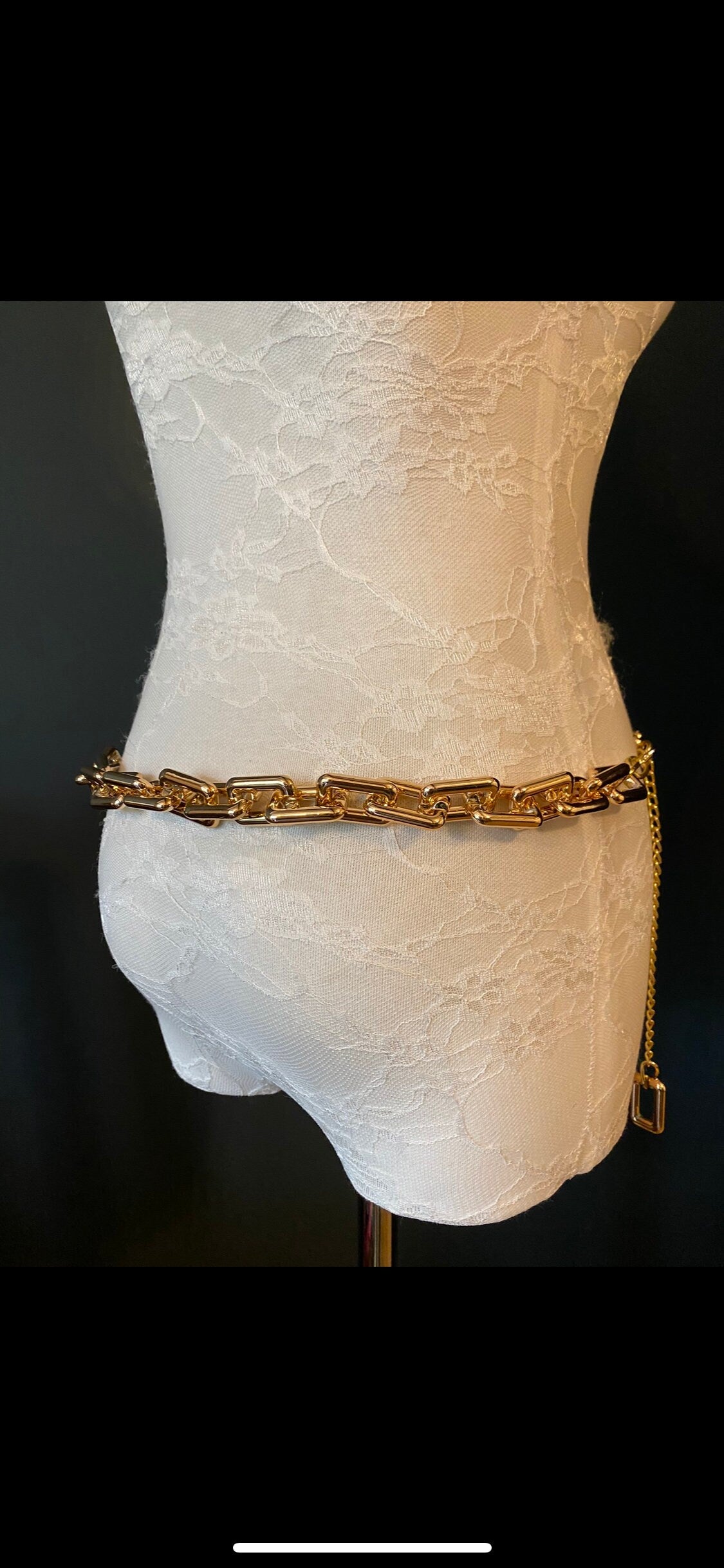 X-long Belt, Chain Link Belt, Fashion Belt, Rose Gold Link Belts, Light Wight, Rose Gold, UK Sizes 4-36