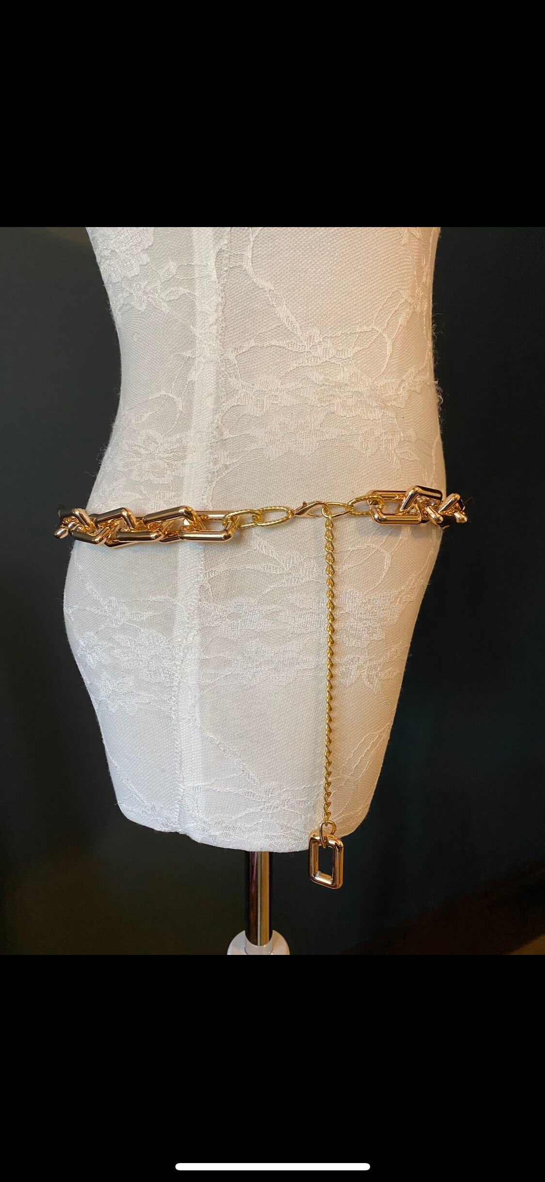 X-long Belt, Chain Link Belt, Fashion Belt, Rose Gold Link Belts, Light Wight, Rose Gold, UK Sizes 4-36