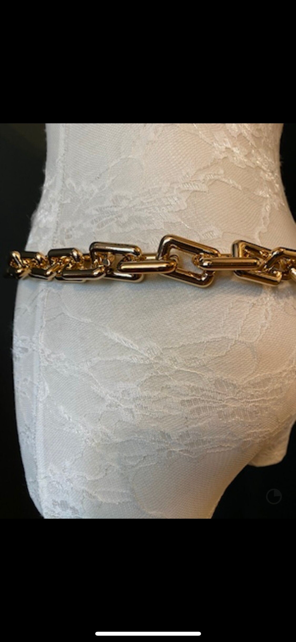 X-long Belt, Chain Link Belt, Fashion Belt, Rose Gold Link Belts, Light Wight, Rose Gold, UK Sizes 4-36