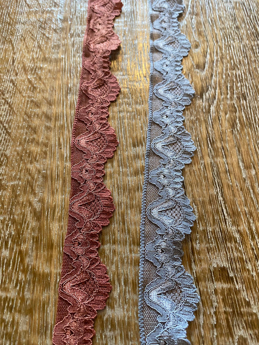 3cm Stretch Lace, Rich Mauve, Steel Grey, Lingerie, Underwear, Clothing, Lace