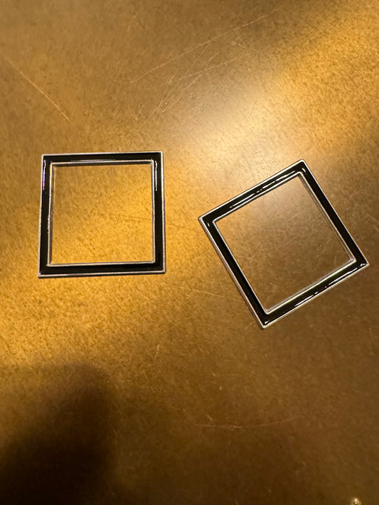 Metal Buckle, Square Ring, Silver, Black