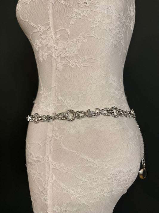 X-Long Rhinestone Belt, Diamanté Belt, Swimwear, Dresses, 2024 Limited Edition, FAN Design, Belt, Dress Belt, Gift, Silver, Bridal