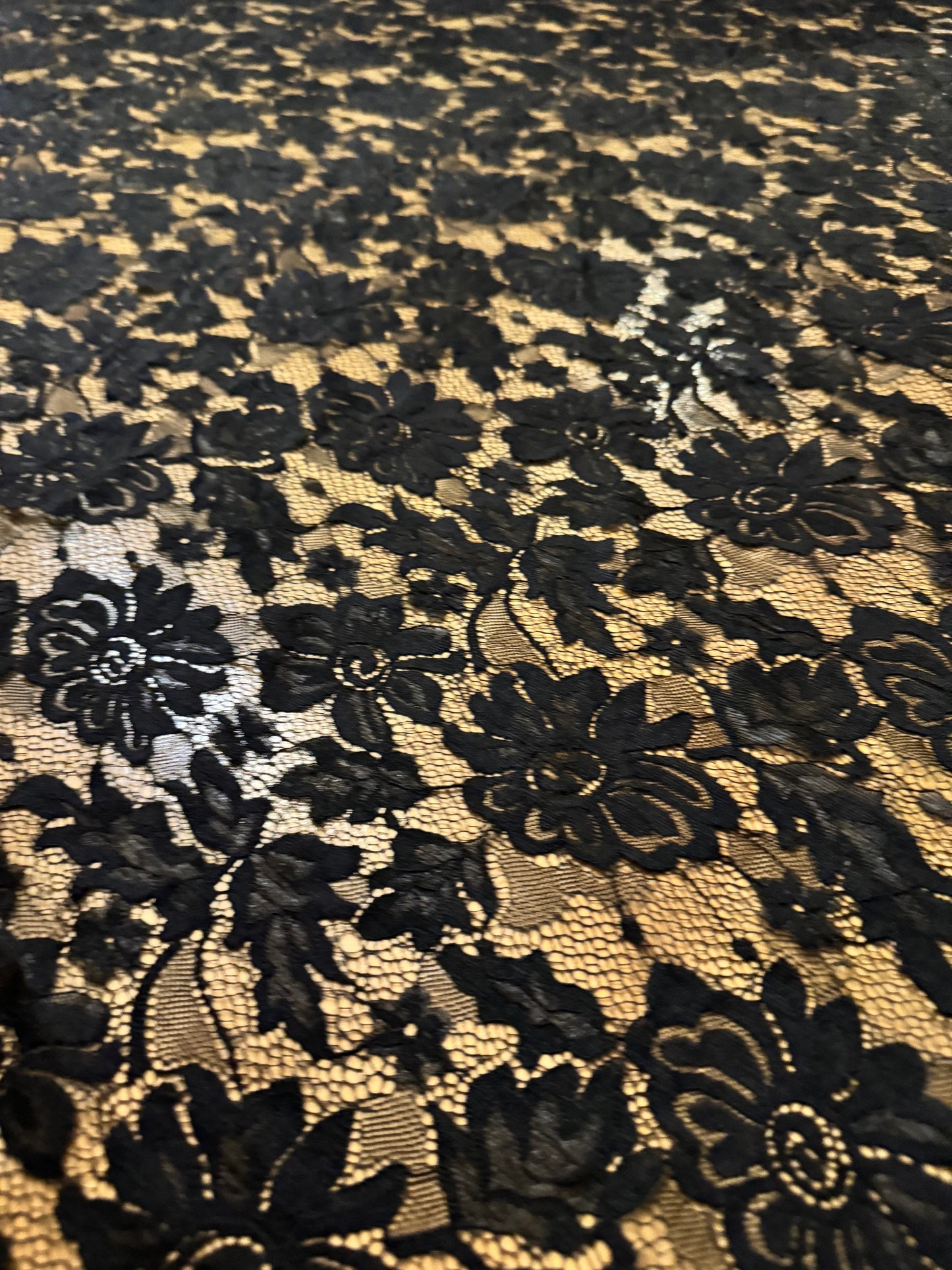 Black Eyelash Lace Fabric, 57" Wide, Scalloped Trim