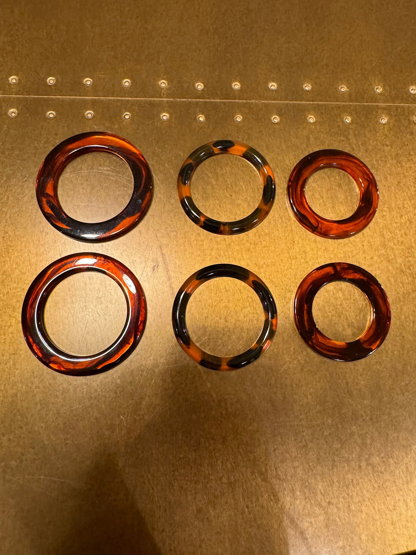 Tortoiseshell Rings, Flat Rings, Buckle, Bags, Belts, Swimwear, Brown Tortoiseshell Rings, 3 Sizes