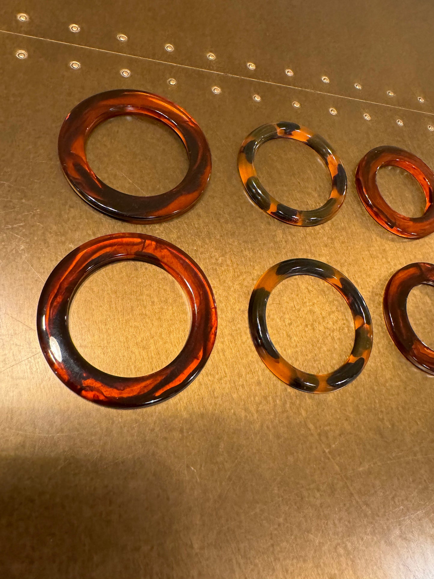 Tortoiseshell Rings, Flat Rings, Buckle, Bags, Belts, Swimwear, Brown Tortoiseshell Rings, 3 Sizes