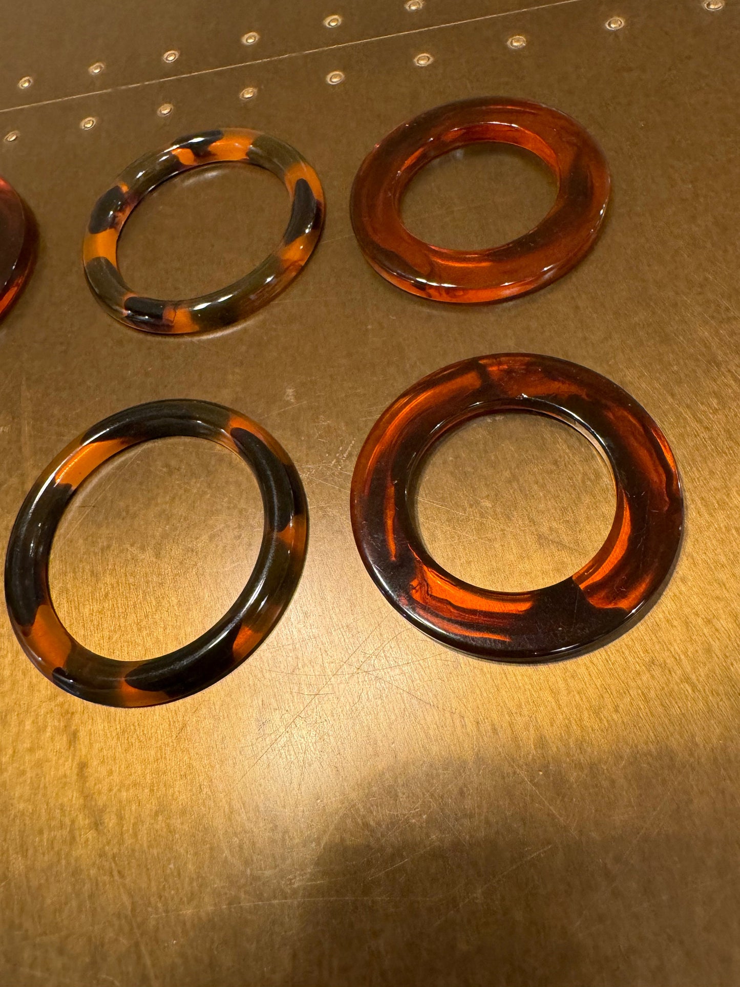 Tortoiseshell Rings, Flat Rings, Buckle, Bags, Belts, Swimwear, Brown Tortoiseshell Rings, 3 Sizes