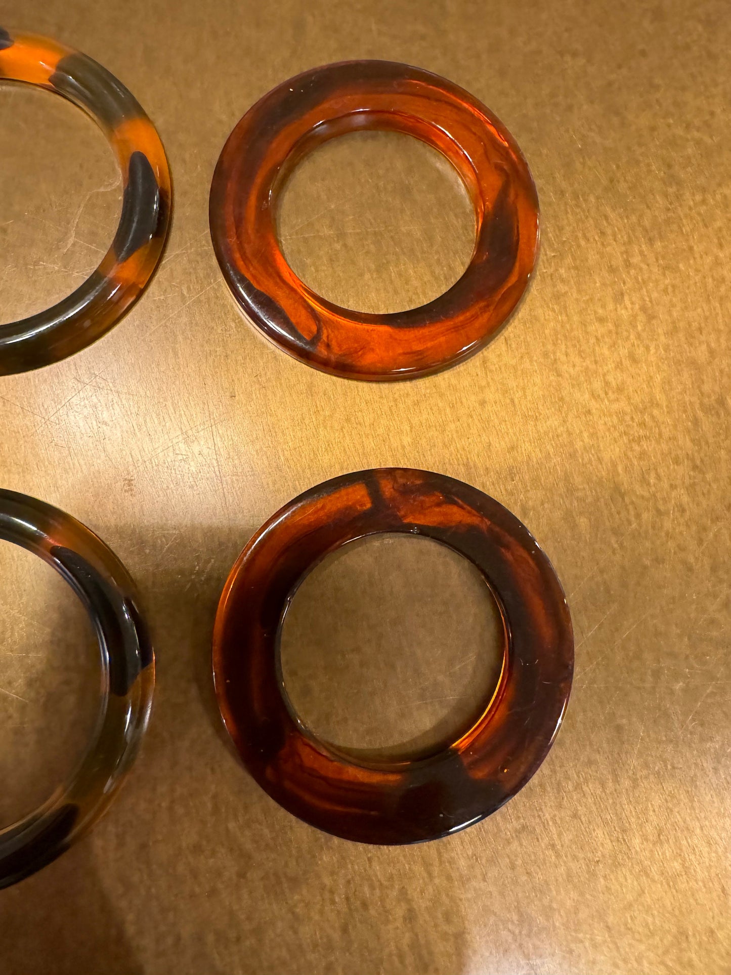 Tortoiseshell Rings, Flat Rings, Buckle, Bags, Belts, Swimwear, Brown Tortoiseshell Rings, 3 Sizes