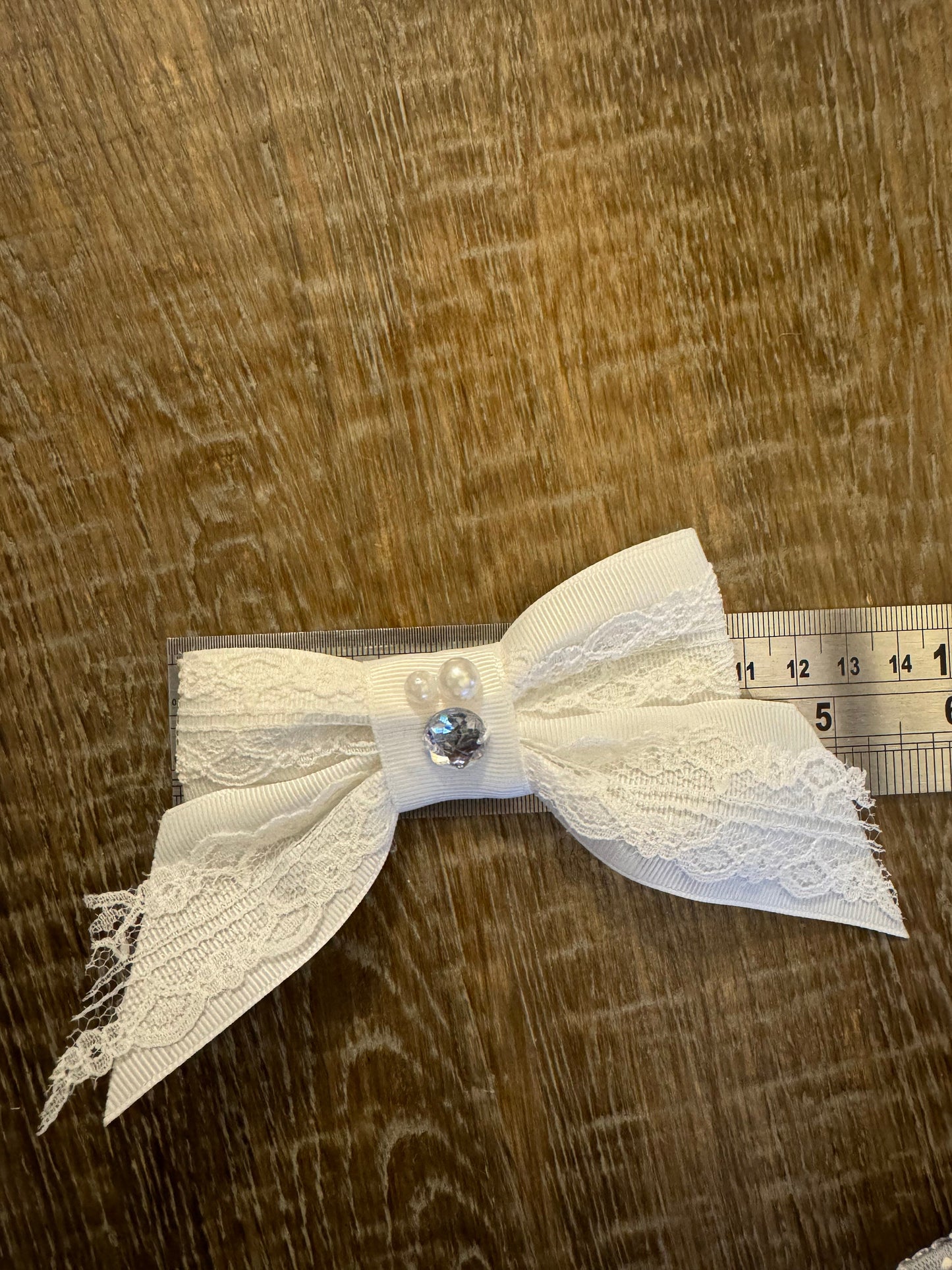 Handmade Sequin Bows, Sew On, Ribbon & Grosgrain Cream Bow