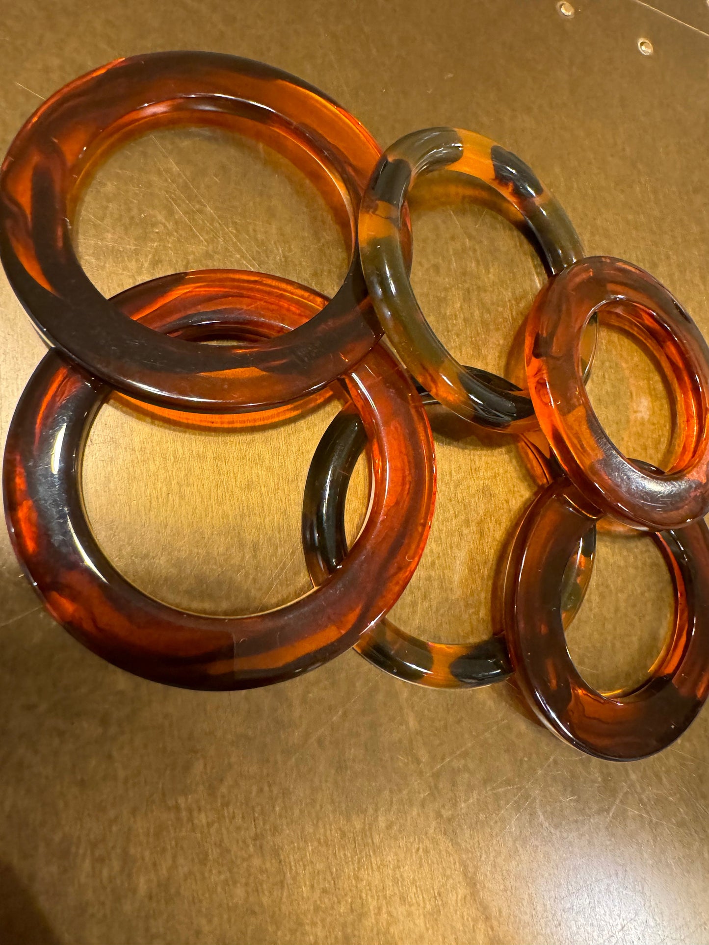 Tortoiseshell Rings, Flat Rings, Buckle, Bags, Belts, Swimwear, Brown Tortoiseshell Rings, 3 Sizes