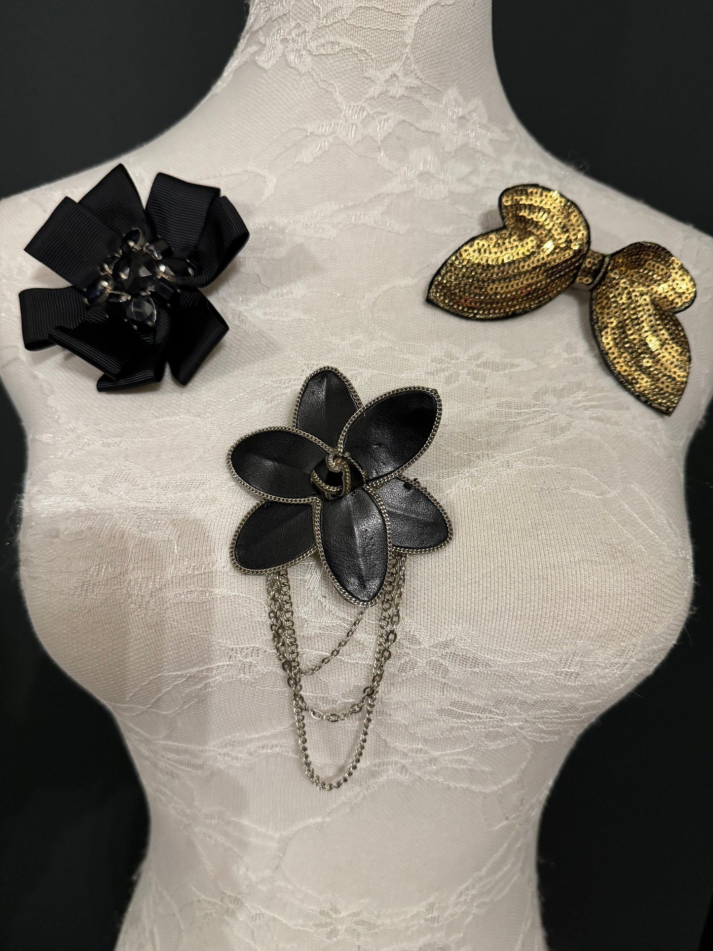 Elegant Pin-On Corsage, Brooch, Blazer Accessory
