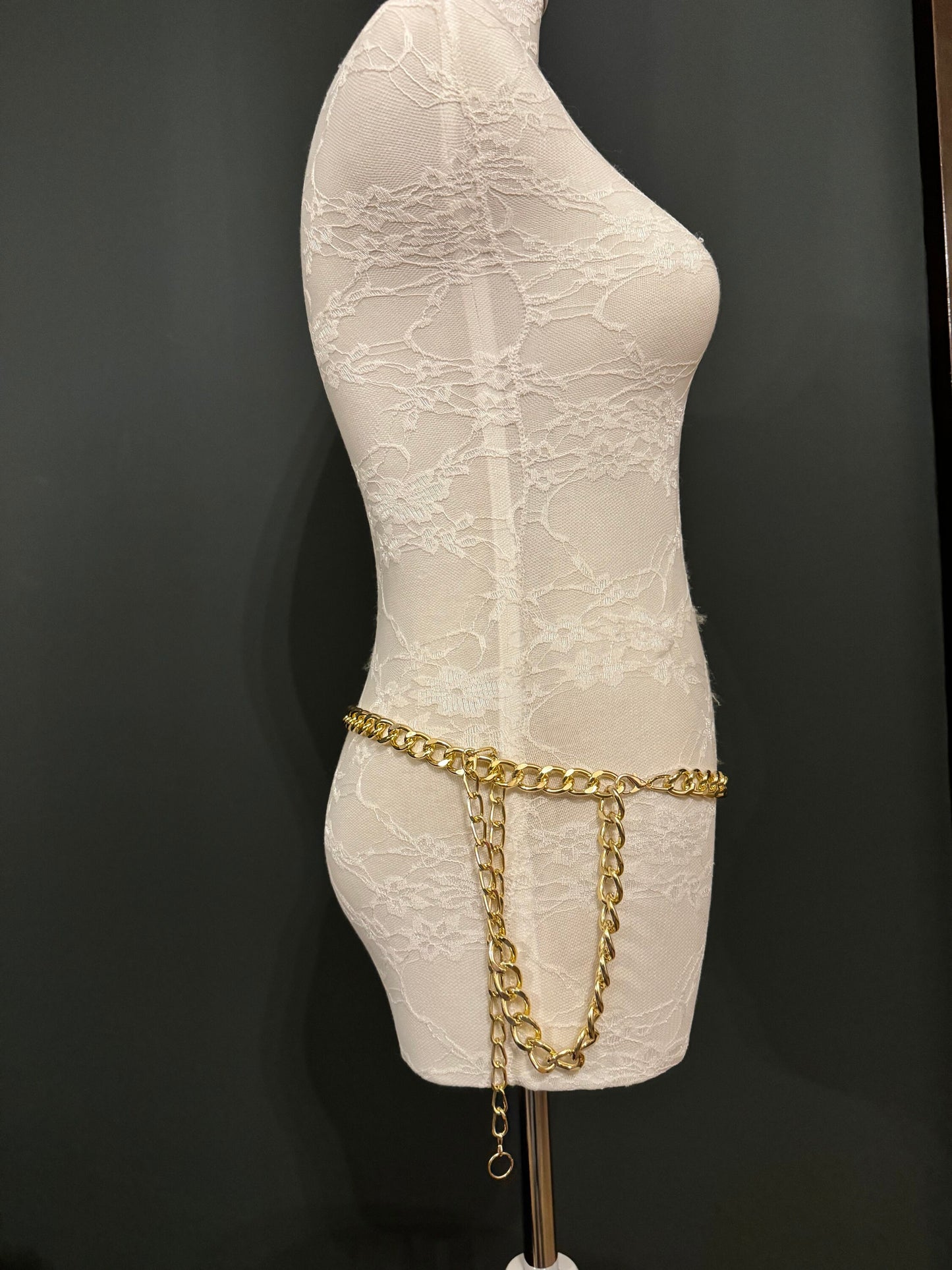 Gold Metal Chain Belt, Handmade to Measure 18–60 Inch Waist