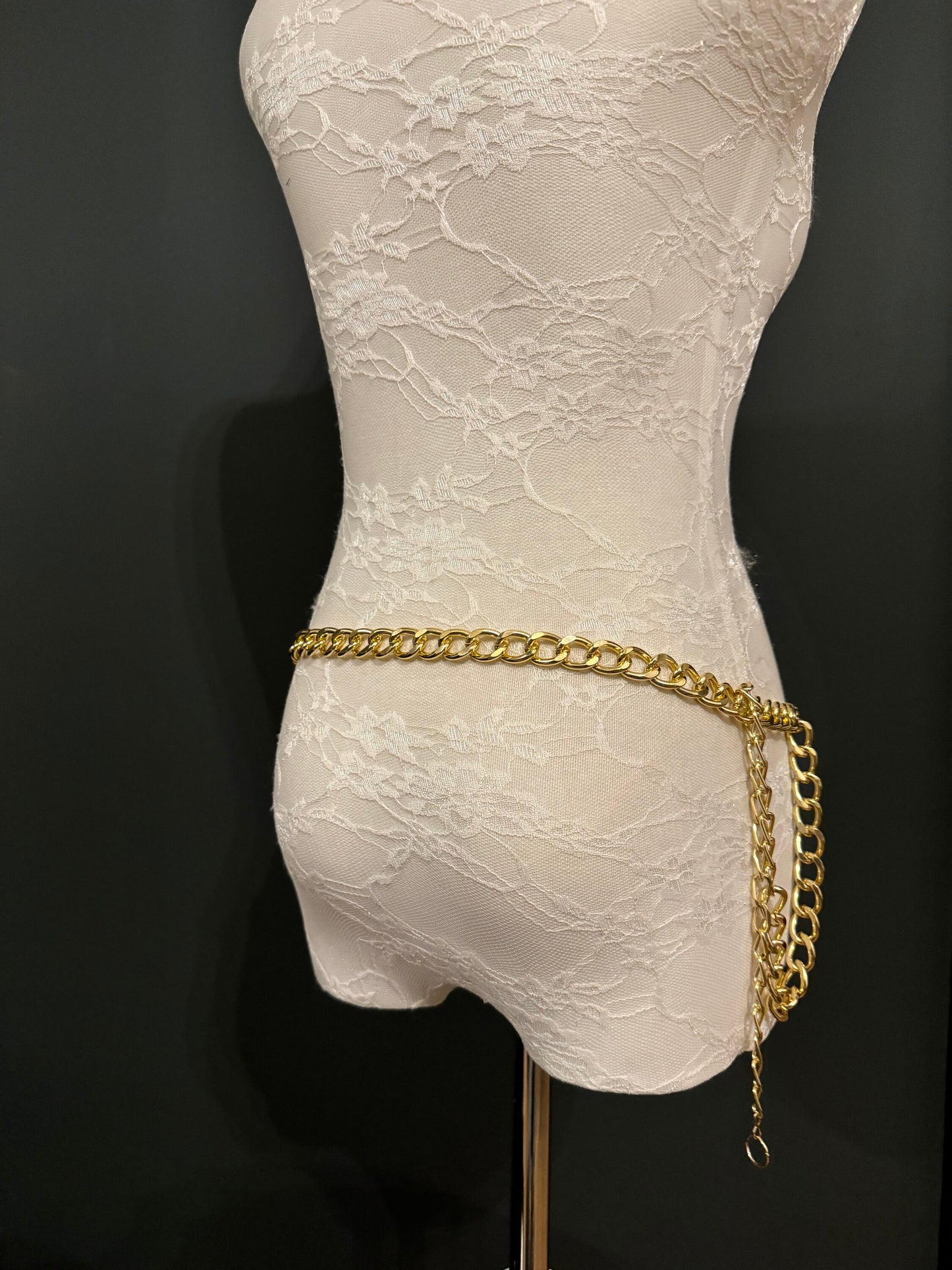 Gold Metal Chain Belt, Handmade to Measure 18–60 Inch Waist