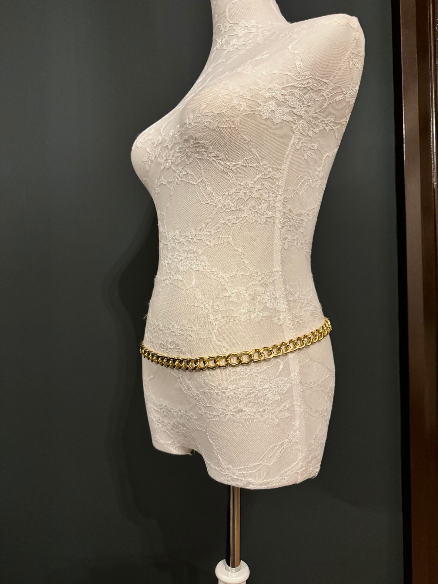 Gold Metal Chain Belt, Handmade to Measure 18–60 Inch Waist