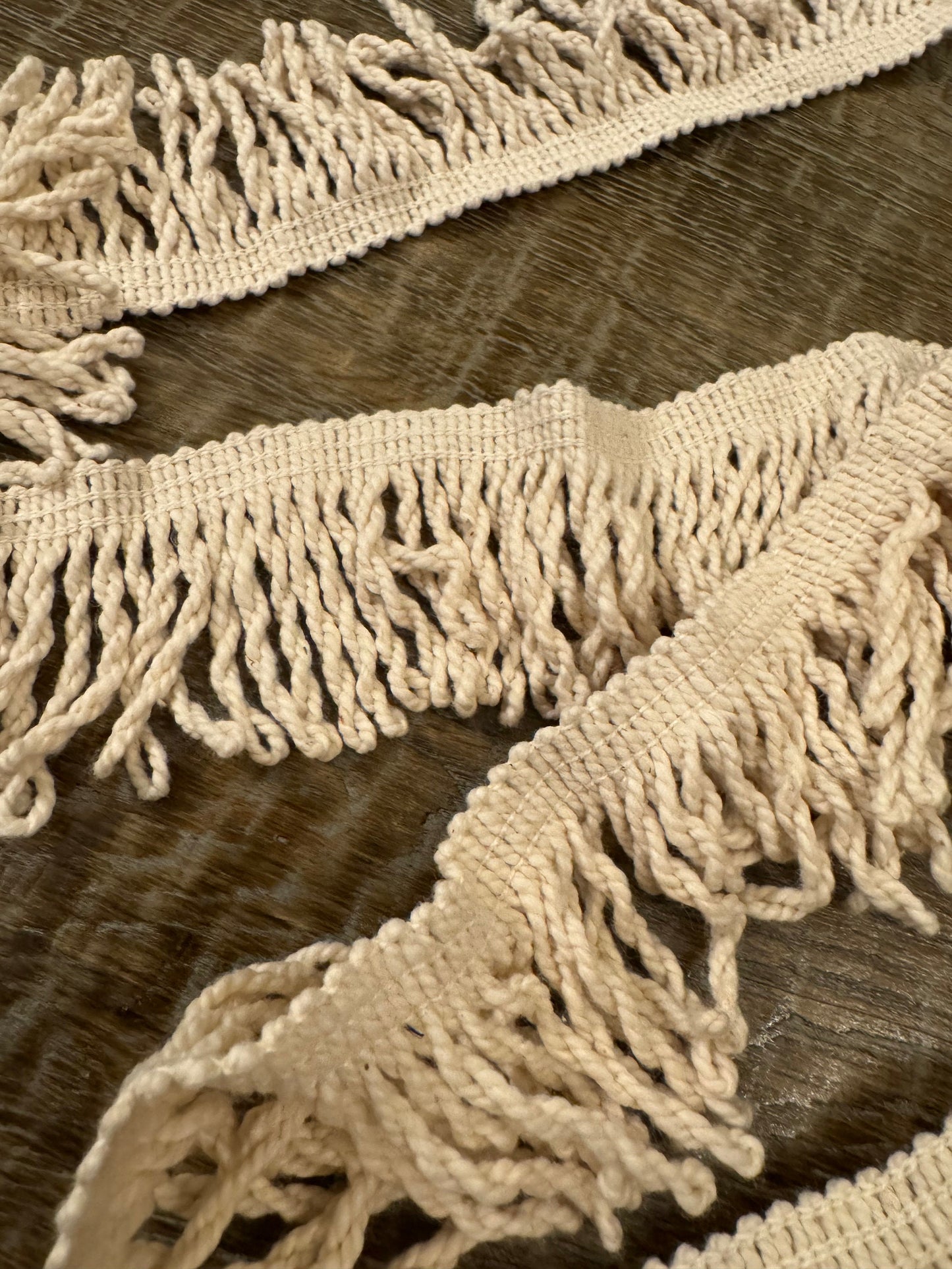 6cm Wide Cotton Fringe, Rich Cream Looped Cotton  Fringe, UK Made Cotton Fringe, Quality Cotton, 2.5” Wide fringe, Curtains, Clothing, Craft