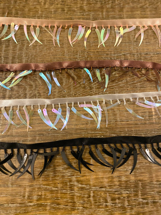 Sequin Fringe, Ribbon, Sequins, Iridescent Sequins, Top, Dance, Festival, Costume