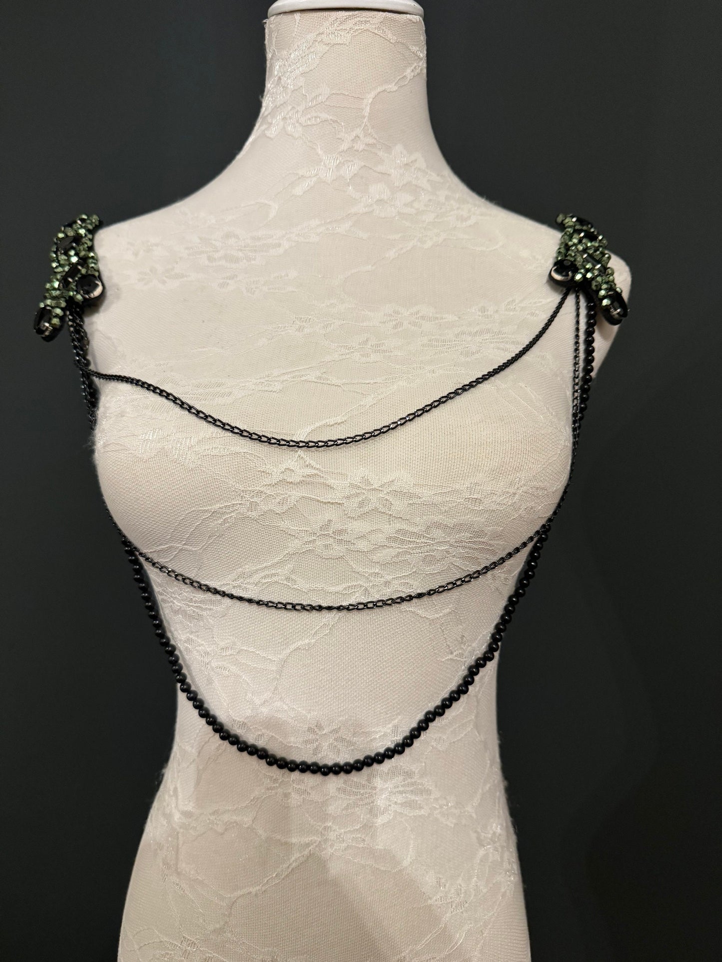 Beaded Shoulder Chain, Adjustable Body Jewelry