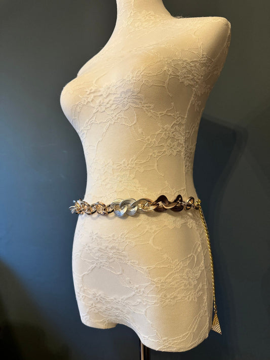 X-Long Ring & Chain Belt, Warm Tones, Swimwear, Dresses, 2024 Limited Edition, FAN Design, Belt, Dress Belt, Gift